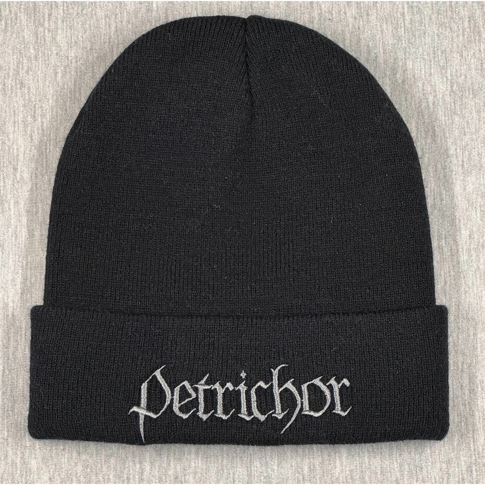 Petrichor Black‎ Knit Beanie Embroidered Logo Band Merch One Size Unisex